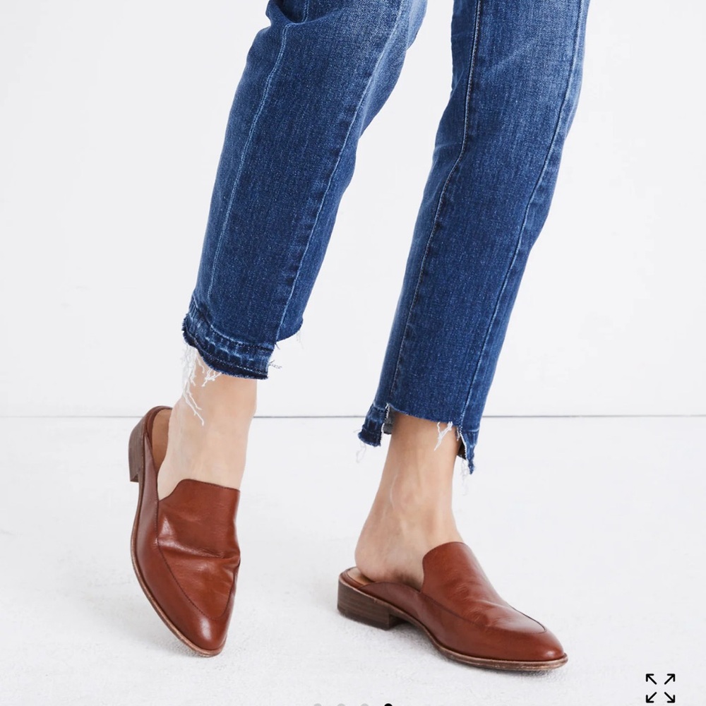 Madewell Brown Leather Backless Loafers